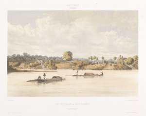 Vista de Post Gelderland e savana de judeus Vistas das Índias Ocidentais da Holanda (título da série) de jonkheer Jacob Eduard van Heemskerck