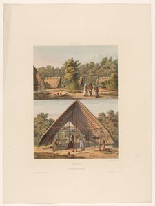 Acampamento dos Aruaques Suriname. Um Acampamento Indígena Arowakka (título no objeto)