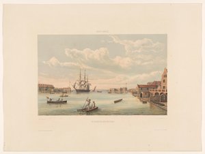 Willemstad A renda do porto de Curaçao (título sobre objeto) de jonkheer Jacob Eduard van Heemskerck
