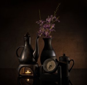 Natureza morta elegante à luz das velas de larryliu