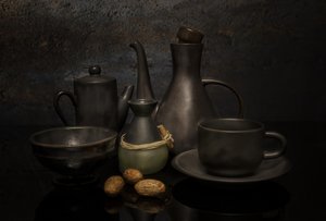 Natureza morta de Moody Pottery de larryliu