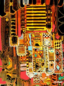Motivo aborígene, 2014 (técnica mista) de linda arthurs
