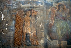 Anjo, fresco na igreja de Plemeniana, Creta, Grécia (foto)
