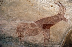 Animal com cascos, pintura rupestre, Sefar, Tassili n
