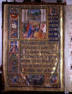 Sra. 542 f.3v Página representando Cristo dando as chaves a São Pedro, de um saltério escrito por Don Appiano da Igreja da Badia Fiorentina, Florença de or di Giovanni Monte del Fora