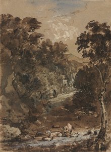Paisagem com animais de fazenda de probably by the so called Premier Engraver
