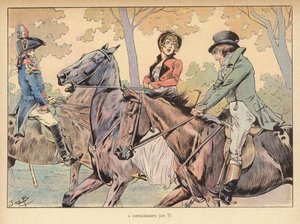 Em Longchamps (Ano 7) (cor litho) de pseudonym for Onfray de Breville Jacques Job