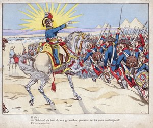 Campanha do Egipto: Napoleão leva suas tropas à Batalha das Pirâmides, 21 de julho de pseudonym for Onfray de Breville Jacques Job