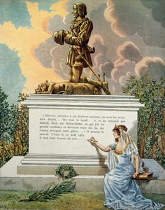 História da França na Idade Média (Idade Média): Túmulo do Rei da França Luís XI chamado Prudente (1423-1483) em Notre Dame de Clery (Notre-Dame-de-Clery), Vale do Loire. Ilustração de Jacques Marie Gaston Onfray de Breville dit JOB (1858-1931) de pseudonym for Onfray de Breville Jacques Job