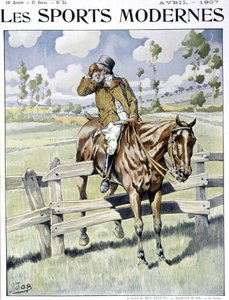 Andar a cavalo: "a avaria" - Aquarela de trabalho, vaca. em "desportos modernos" de pseudonym for Onfray de Breville Jacques Job