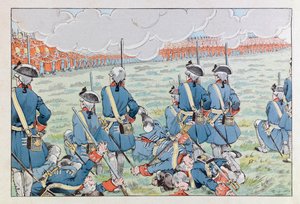 Jacques Marie Gaston Gaston Onfray de Breville dit JOB (1858 - 1931); Ilustração do livro "Les epees de France": A Batalha de Fontenoy em 11 de Maio de 1745; Coll, Part de pseudonym for Onfray de Breville Jacques Job