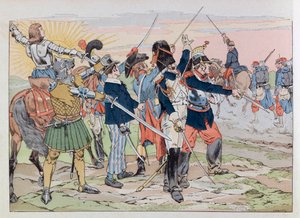 Jacques Marie Gaston Onfray de Breville dit JOB (1858 - 1931); Ilustração do livro "Les epees de France": Alegoria das glórias da França ao poilus de 1914; Coll, Part de pseudonym for Onfray de Breville Jacques Job