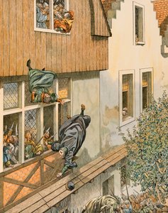 Jacques Marie Gaston Onfroy de Breville dit JOB (1858-1931) - História da Bélgica: A Defenestração do Patrício Echevins de Leuven em 1419, Coleção Privada de pseudonym for Onfray de Breville Jacques Job
