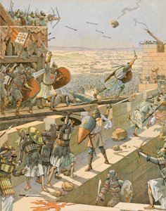 Jacques Marie Gaston Onfroy de Breville dit JOB (1858-1931) - História da Bélgica: Englebert e Lietaud de Tournai, croises Tournaisian, invadiram o primeiro em Jerusalém em 1099, Coleção Privada de pseudonym for Onfray de Breville Jacques Job