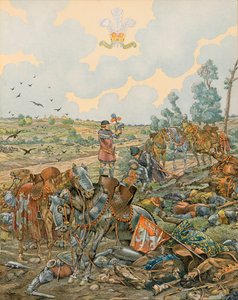 Jacques Marie Gaston Onfroy de Breville dit JOB (1858-1931) - História da Bélgica: John 1, Count of Luxembourg dit l Blind (1296 - 1346) cai na Batalha de Crecy a 26 de Agosto de 1346, Colecção Privada de pseudonym for Onfray de Breville Jacques Job