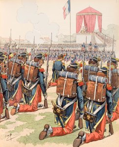 Jacques Marie Gaston Onfroy de Breville dit JOB (1858-1931) - Missa no acampamento de Chalon sob Napoleão III (também acampamento de Mourmelon), Coleção Particular de pseudonym for Onfray de Breville Jacques Job
