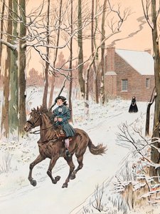 Jacques Marie Gaston Onfroy de Breville dit JOB (1858-1931) - O jovem George Washington (1732 - 1799) deixou a casa da família em 1740 para a Old Field School, Private Collection de pseudonym for Onfray de Breville Jacques Job