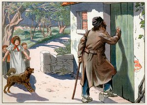 Joachim Murat (1767-1815), dechu rei de Nápoles, vagueou pela Provença após seu vôo de Nápoles em 1815. Gravura de Jacques Marie Gaston Onfray de Breville dit Job (1858-1931) de pseudonym for Onfray de Breville Jacques Job