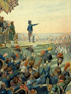 Napoleão I Bonaparte (1769-1821) distribuindo as cruzes da Legião de Honra ao exército do campo militar de Boulogne em 16 de agosto de pseudonym for Onfray de Breville Jacques Job