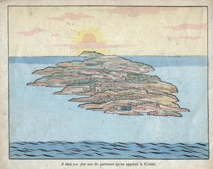 Era uma vez uma ilha perfumada chamada Córsega - litografia de Job (Jacques Onfroy de Breville) de "Le Grand Napoleon des Petites Enfants" 1893 de pseudonym for Onfray de Breville Jacques Job
