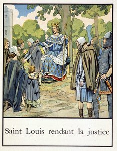 Saint Louis fazendo justiça - em "Petite histoire de France" de Jacques Bainville, ed. Mane de pseudonym for Onfray de Breville Jacques Job