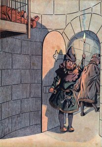 Cena da história da França nos brinquedos: conspiração contra o rei Luís XI (1423-1483) com Charles Le Temeraire, Jean Balue (1421-1491) foi trancado durante 11 anos numa das gaiolas de ferro do rei Luís XI, em 23 de Abril de 1469. Em "Joujoux a l
