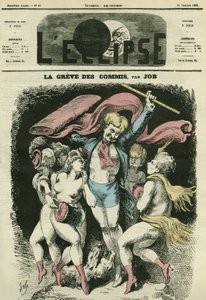 Os escriturários atacam, a ilustração sugere vestir os dançarinos de Jean-Baptiste (Jean Baptiste) Carpeaux