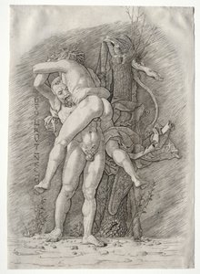 Hércules e Anteu de school of Andrea Mantegna