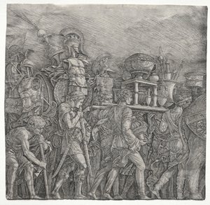 Os Triunfos de César: Os Portadores de Corselet de school of Andrea Mantegna