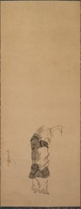 Kenshu, monge com camarão de studio of Tawaraya Sōtatsu