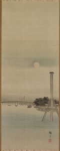 Cena noturna no rio Sumida de studio of Utagawa Hiroshige