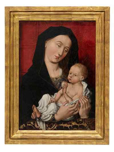 Virgem e Criança (óleo sobre painel) de Master of Flémalle