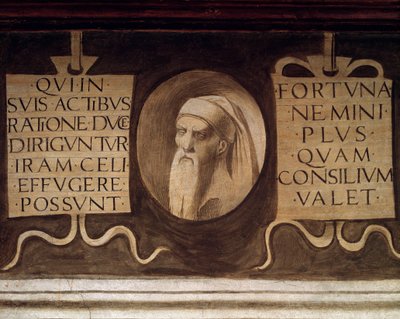 Detalhe dos Maximes - Fresco, final do século XV de Giorgione