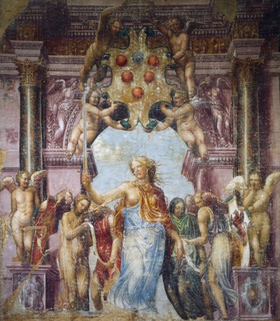 Alegoria da Justiça, pintura de Daniele Ricciarelli, mais conhecido por Daniele da Volterra ou il Braghettone (1509-1566). de (1509 66) Daniele da Volterra