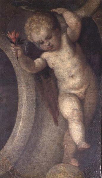 Putto com uma flor vermelha (ver também 67073) de Veronese