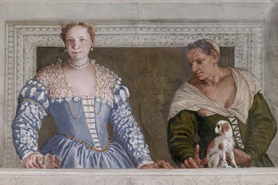 Donna Barbaro e sua enfermeira, o Salão do Olimpo, detalhe de 2632651 de Veronese