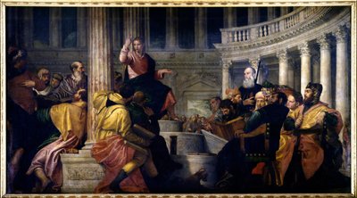 Jesus a falar com os médicos. Pintura de Paolo Veronese (1528-1588) de Veronese