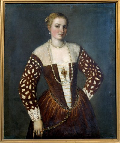 Retrato de uma mulher veneziana. Pintura de Paolo Veronese (1528-1588) de Veronese