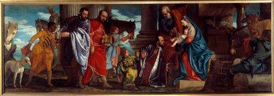 A Adoração da Pintura Magos por Paolo Caliari dit Paolo Veronese (1528-1588) Sol do século XVI. 1,34x2,94 m Lyon, Museu de Belas Artes de Veronese