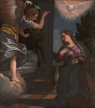 A Anunciação, c. 1580 (óleo sobre tela) de (1528 88) Veronese