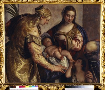 A Sagrada Família com S. Bárbara, c.1550 (óleo sobre tela) de (1528 88) Veronese
