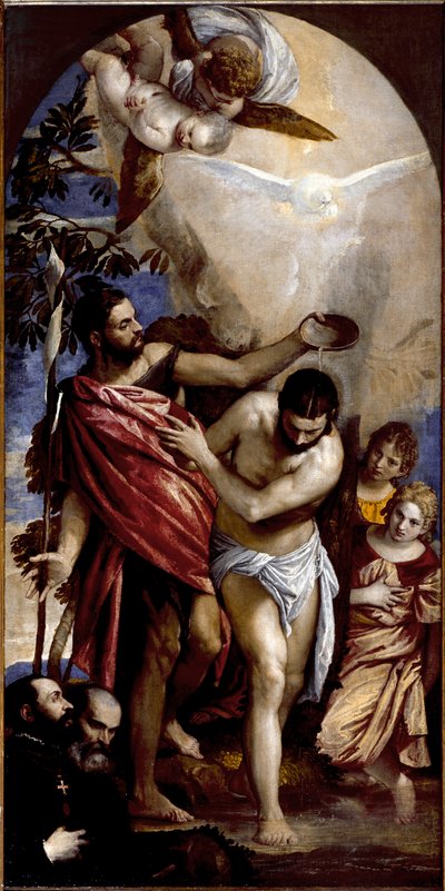 O batismo de Cristo. Pintura de Paolo Caliari dit Paolo Veronese (1528-1588) de Veronese