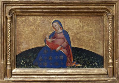 A Virgem da humildade. Pintura de Giovanni Da Bologna (segunda metade ativa do século 14) tempera sobre álamo, cerca de 1395. Arte italiana de Giambologna