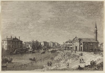 Al Dolo (gravura em papel deitado) de Canaletto