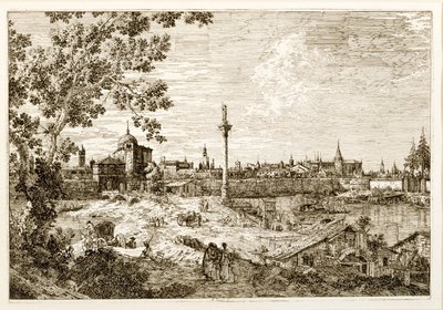 Visão imaginária de Pádua, c.1740s (gravura) de Canaletto