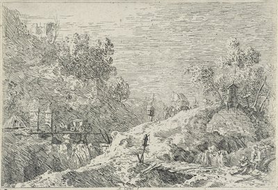 Paisagens com Cinco Pontes, sem data (gravura) de Canaletto