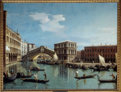 Le pont du Rialto a Veneza Pintura de Antonio Canal Dit Il Canaletto (1697-1768) Sol do século XVIII. 1,19x1,54 m - A Ponte do Rialto em Veneza. Pintura de Antonio Canal Dit Il Canaletto (1697-1768) de Canaletto
