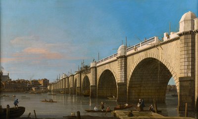 Londres, ponte Westminster em construção, vista do sudeste do país de Canaletto