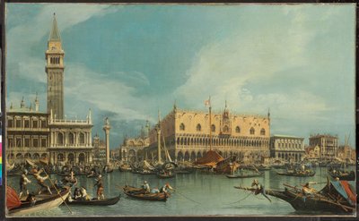 O Molo, Veneza, do Bacino di San Marco (óleo sobre tela) de Canaletto