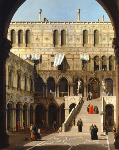 Veneza, o Palácio Ducal, o Scala dei Giganti, c.1740 (óleo sobre tela) de Canaletto